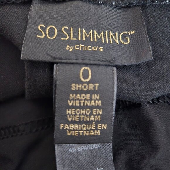 Chico's Black White Polka Dot "So Slimming" Pull On Shorts 0/4 - Picture 5 of 6